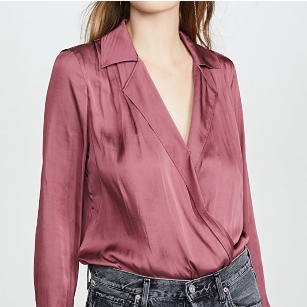 NWT Paige Long Sleeve Sevynne Bodysuit Deco rose L